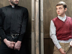 Horny priest ass fucks young lad during confession