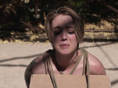 Lieveling, Bondage discipline sadomasochisme, Grote kont, Blond, Pornster, Geschoren, Vastgebonden