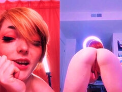 Amateur, Cul, Masturbation, Rousse roux, Softcore, Solo, Webcam