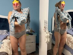 デカ尻, ブロンド, 毛深い, 自家製, マッサージ, 淫乱熟女, オマンコ, オッパイの