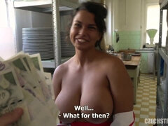 Czech Streets 115 Cook with huge tits and mega clit