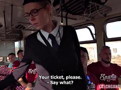 Leie, Blasen, Bus, Tschechisch, Gruppensex, Gruppe, Hardcore, Öffentlich