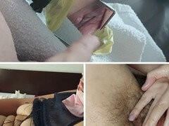 デカ尻, 茶髪の, 毛深い, ラティーナ, オーガズム, オマンコ, ストッキング, 締まりの良い
