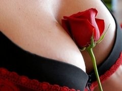 Arsch, Grosser arsch, Blondine, Hundestellung, Handjob, Masturbation, Strümpfe, Titten