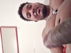 アラブ, デカチン, 黒人, ゲイ, 手コキする, オナニー, 筋肉, 一人