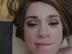 Gros cul, Sucer une bite, Brunette brune, Faciale, Hard, Fait maison, Pov, Adolescente