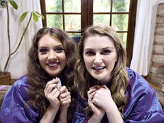 ASMR Fantasy - Lesbian hairdressers Elena Koshka and Bunny Colby fuck in front of you - POV