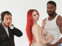 デカ尻, 黒人, 浮気する, チン, バック, 彼女, 異人種間, 赤毛