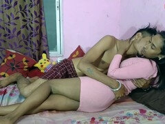 Charming 18-year-old village babe enjoys steamy roomie sex with college buddy!