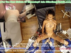Médecin, Exam, Petite femme, Chatte, Jarretelles