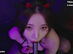 素人, アジア人, 美女, デカパイ, フェラチオ, 女, 手コキする, マッサージ