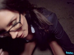 MILF Shay Sights in glasses is sucking cock in POV