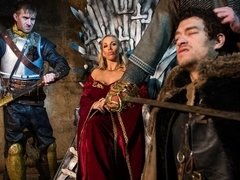 Grosse titten, Blondine, Blasen, Schwanz, Handjob, Hardcore, Milf, Flotter dreier