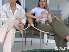 Sensual public encounter: My wet kitty longs to be fondled with the neighbors as our eager audience