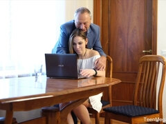 Filthy teen and old geezer breathtaking porn clip