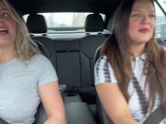 お尻, デカ尻, ブロンド, 茶髪の, 車, デブ, オナニー, 公共