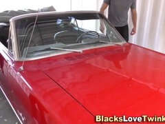 Ebony dudes and white jock in 3some sex - Interracial