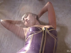 Asiatique, Noire, Brunette brune, Tir de sperme, Faciale, Interracial, Petite femme, Douche