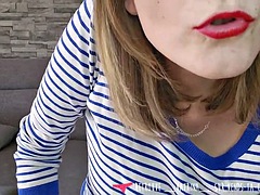 Grosser schwanz, Grosse titten, Weibliche domination, Französisch, Handjob, Masturbation, Titten, Ehefrau