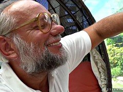 Grandpa cumming right to Angelina Julie
