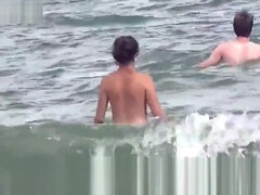 Playa, Mamada, Clásico, Peludo, Desnudo, Nudista, Coño, Adolescente