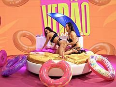 Brunette Duo Goes Wild Licking Each Other Before Ramming Toys And Butt Plugs Into Each Other