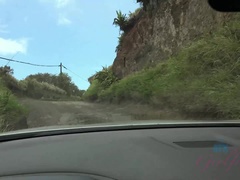 フェラチオ, 車, 彼女, オマンコ, 剃毛, ショートヘア, ガリガリ, オッパイの