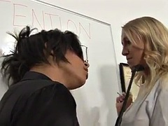 Noire, Noir ébène, Interracial, Lesbienne, Bureau, Piercing