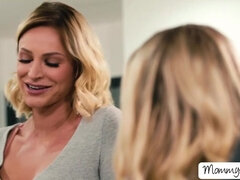 18, キス, レズビアン, 淫乱熟女, 母, オフィス, ティーン, 三人