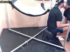 Gloryhole dirty gay fucked in ass by big white dick
