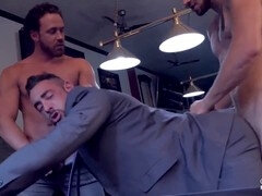 Intense ball breaker with Dante Colle, Logan Moore, and Massimo Piano in a hot threesome