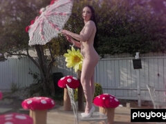 Morena, Desnudo, Natural, Tetas naturales, Al aire libre, Coño, Sexo soft, Solo