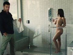 Babes, Big tits, Blowjob, Brunette, Busty, Shower, Tits