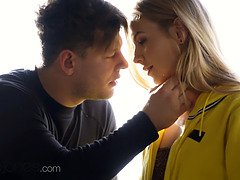 Alecia Fox gives big dick blowjob and rides cowgirl till she cums
