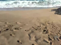 Leie, Strand, Braunhaarige, Handjob, Hd, Pov, Schwanger, Dürr