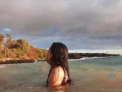 Amateur, Playa, Mamada, Despelote, Novia, Público, Voyeur, Mojado