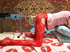 素人, アナル, 女装男装, ディルド, 下着, ロシア人, 奴隷, 一人