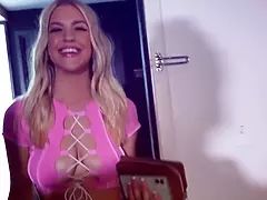 Blondine, Bekleidet, Verrückt, Hundestellung, Domination, Frau frau mann, Hd, Muschi