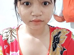 Asiático, Tetas grandes, Indonesio, Masturbación, Solo, Tetas