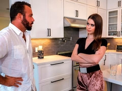 Arsch, Blondine, Blasen, Hundestellung, Behaart, Handjob, Küche, Patschen