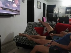 Damian and His Sister-in-Law Rosy Isa: A Steamy TV Session with a Blowjob and Penetration