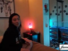Brunette with Big Ass Takes Fetish Cumshot in Homemade