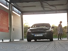 Car, Outdoor, Public, Shemale, Strip