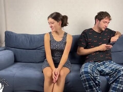 Enthousiasteling, Grote lul, Sperma in mond, Harig, Handbeurt, Huisgemaakt, Klein, Slikken