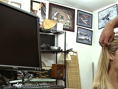 Pawnshop hipster sucks cock for cash