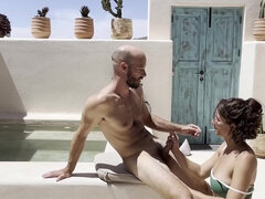 Grosse titten, Blasen, Braunhaarige, Vollbusig, Freundin, Hardcore