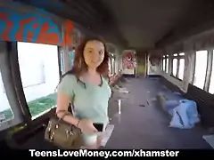Big tits, Hd, Money, Outdoor, Pov, Redhead, Tits, Train