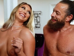 Grosse titten, Blondine, Blasen, Schwanz, Milf, Muschi, Kurzes haar, Nass