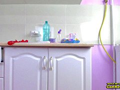 素人, お尻, ヨーロピアン, 下着, オナニー, ロシア人, バイブレーター, ウェブカメラ
