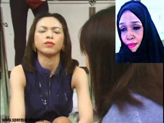 Grote kont, Grote mammen, Groepseks ejactulatie, Sperma shot, Sperma in gezicht, Groep, Indisch, Japaans